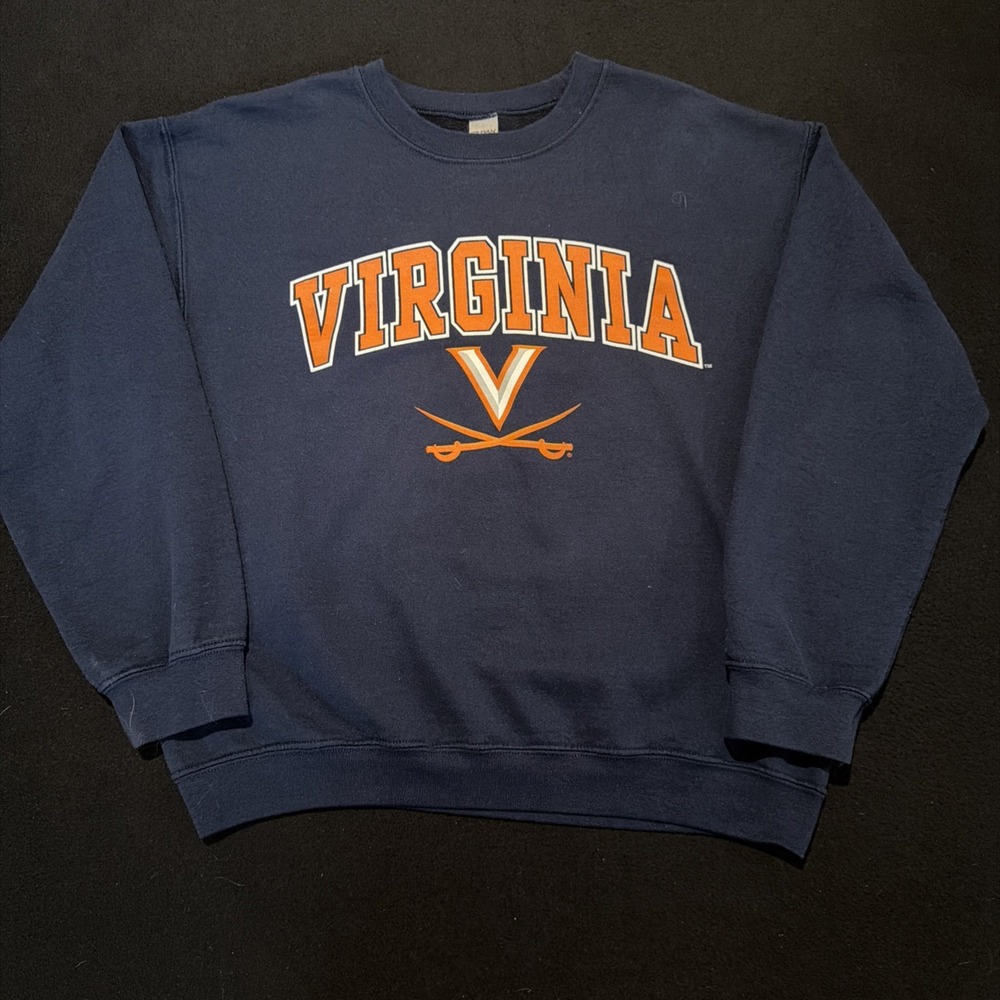 Virginia Cavaliers Colosseum Navy Graphic Long Sleeve Sweatshirt Mens Medium